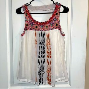Anthropologie | Akemi + Kin Embroidered Tank Top
